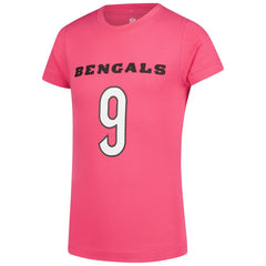 Joe Burrow Cincinnati Bengals Girls Youth Player Name & Number T-Shirt Pink | NFL