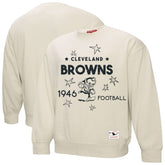 Cleveland Browns Women's Shooting Stars Pullover Sweatshirt Cream | Mitchell & Ness