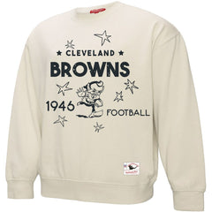 Cleveland Browns Women's Shooting Stars Pullover Sweatshirt Cream | Mitchell & Ness