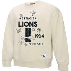 Detroit Lions Women's Shooting Stars Pullover Sweatshirt Cream | Mitchell & Ness