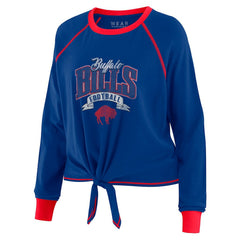 Buffalo Bills WEAR by Erin Andrews Women's Plus Size Tie-Front Long Sleeve Top Royal/Red | NFL