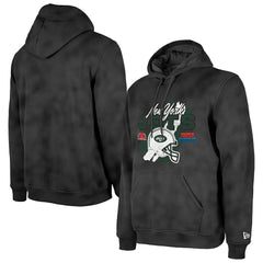 New York Jets New Era Identity Helmet Enzyme Washed Pullover Hoodie Black | NFL