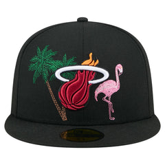 Miami Heat State Stitch 59FIFTY Fitted Hat Black - NBA