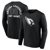Arizona Cardinals Personalized Name & Number Monochrome Long Sleeve T-Shirt Black | NFL
