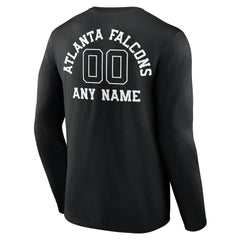 Atlanta Falcons Personalized Name & Number Monochrome Long Sleeve T-Shirt Black | NFL