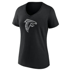 Atlanta Falcons Women's Personalized Name & Number Monochrome V-Neck T-Shirt Black | NFL