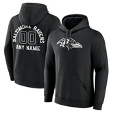 Baltimore Ravens Personalized Name & Number Pullover Hoodie Black | NFL