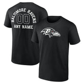 Baltimore Ravens Personalized Name & Number Monochrome T-Shirt Black | NFL