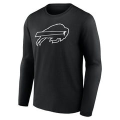 Buffalo Bills Personalized Name & Number Monochrome Long Sleeve T-Shirt Black | NFL
