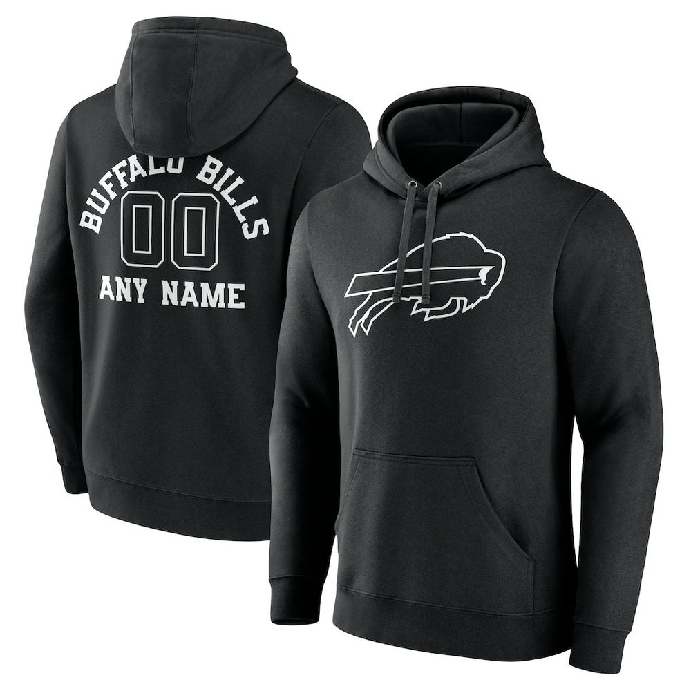 Buffalo Bills Personalized Name & Number Pullover Hoodie Black | NFL