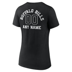 Buffalo Bills Women's Personalized Name & Number Monochrome V-Neck T-Shirt Black | NFL