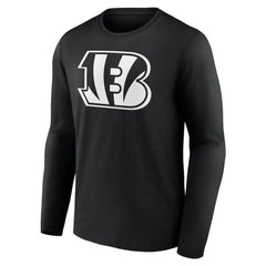 Cincinnati Bengals Personalized Name & Number Monochrome Long Sleeve T-Shirt Black | NFL