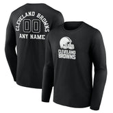 Cleveland Browns Personalized Name & Number Monochrome Long Sleeve T-Shirt Black | NFL