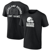 Cleveland Browns Personalized Name & Number Monochrome T-Shirt Black | NFL