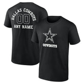 Dallas Cowboys Personalized Name & Number Monochrome T-Shirt Black | NFL