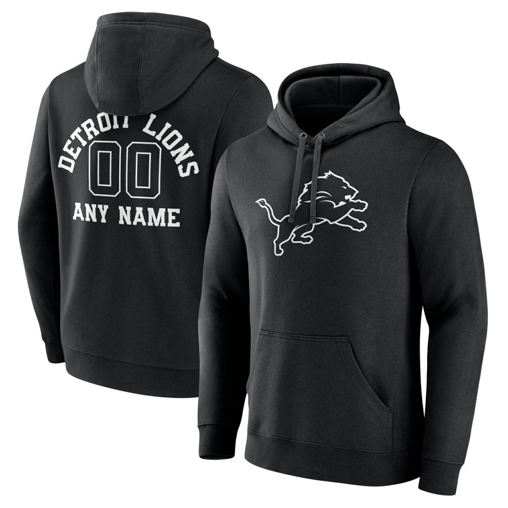 Detroit Lions Personalized Name & Number Pullover Hoodie Black | NFL