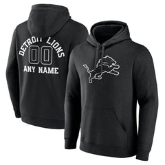 Detroit Lions Personalized Name & Number Pullover Hoodie Black | NFL