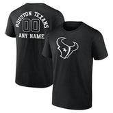 Houston Texans Personalized Name & Number Monochrome T-Shirt Black | NFL