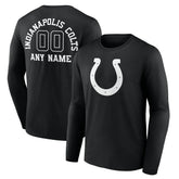 Indianapolis Colts Personalized Name & Number Monochrome Long Sleeve T-Shirt Black | NFL
