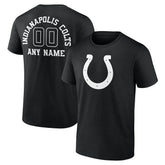 Indianapolis Colts Personalized Name & Number Monochrome T-Shirt Black | NFL