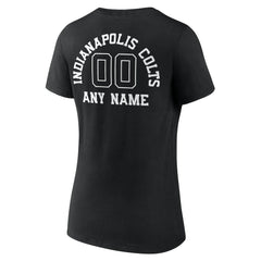Indianapolis Colts Women's Personalized Name & Number Monochrome V-Neck T-Shirt Black | NFL