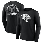 Jacksonville Jaguars Personalized Name & Number Monochrome Long Sleeve T-Shirt Black | NFL