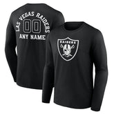 Las Vegas Raiders Personalized Name & Number Monochrome Long Sleeve T-Shirt Black | NFL