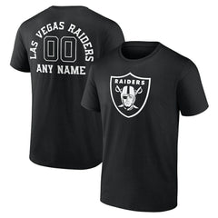 Las Vegas Raiders Personalized Name & Number Monochrome T-Shirt Black | NFL