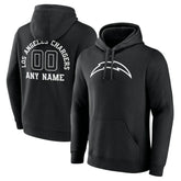 Los Angeles Chargers Personalized Name & Number Pullover Hoodie Black | NFL