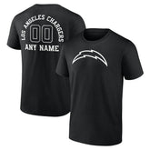 Los Angeles Chargers Personalized Name & Number Monochrome T-Shirt Black | NFL
