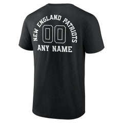 New England Patriots Personalized Name & Number Monochrome T-Shirt Black | NFL