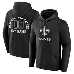 New Orleans Saints Personalized Name & Number Pullover Hoodie Black | NFL