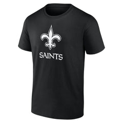 New Orleans Saints Personalized Name & Number Monochrome T-Shirt Black | NFL