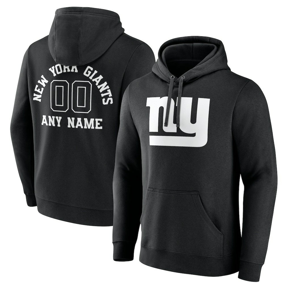 New York Giants Personalized Name & Number Pullover Hoodie Black | NFL