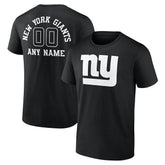 New York Giants Personalized Name & Number Monochrome T-Shirt Black | NFL
