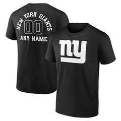 New York Giants Personalized Name & Number Monochrome T-Shirt Black | NFL