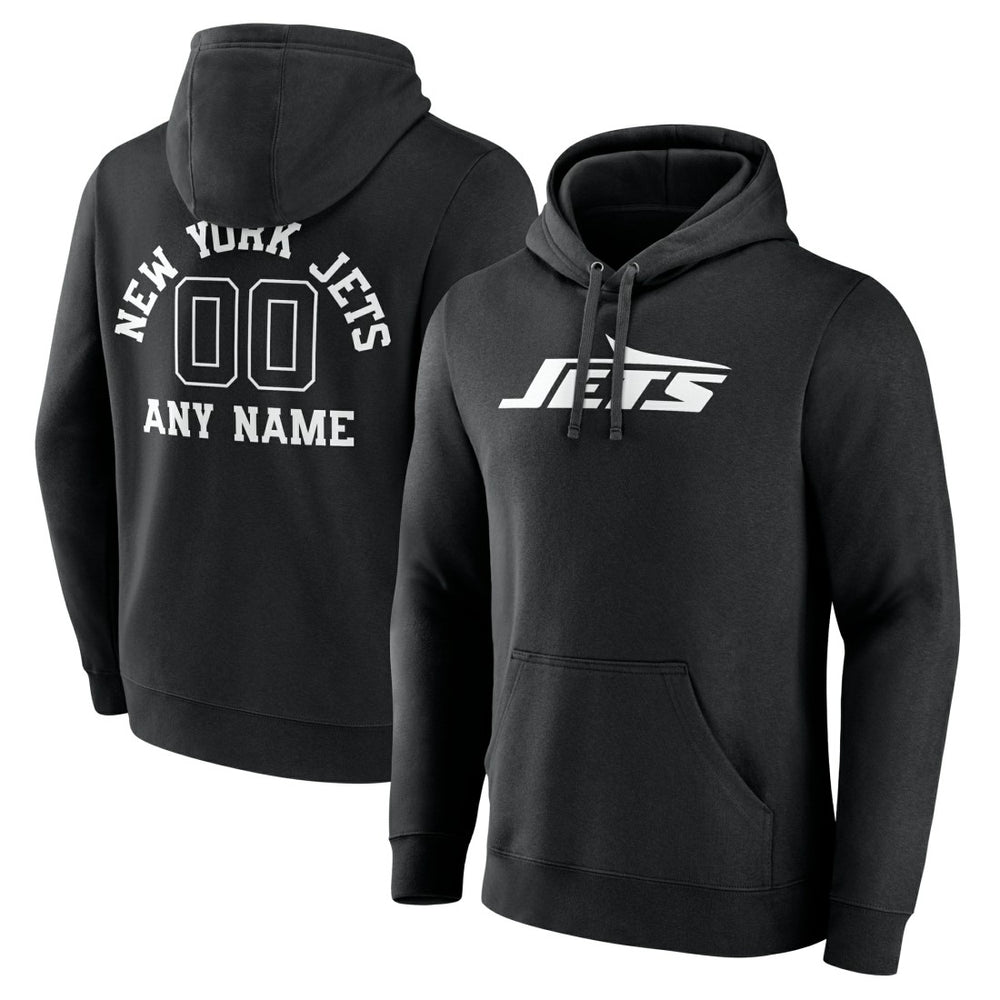 New York Jets Personalized Name & Number Pullover Hoodie Black | NFL