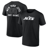 New York Jets Personalized Name & Number Monochrome T-Shirt Black | NFL