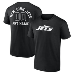 New York Jets Personalized Name & Number Monochrome T-Shirt Black | NFL