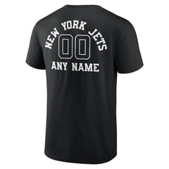 New York Jets Personalized Name & Number Monochrome T-Shirt Black | NFL