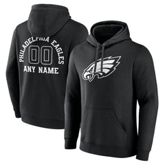 Philadelphia Eagles Personalized Name & Number Pullover Hoodie Black | NFL