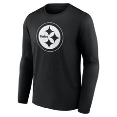 Pittsburgh Steelers Personalized Name & Number Monochrome Long Sleeve T-Shirt Black | NFL