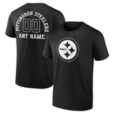 Pittsburgh Steelers Personalized Name & Number Monochrome T-Shirt Black | NFL