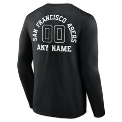 San Francisco 49ers Personalized Name & Number Monochrome Long Sleeve T-Shirt Black | NFL