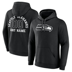 Seattle Seahawks Personalized Name & Number Pullover Hoodie Black | NFL