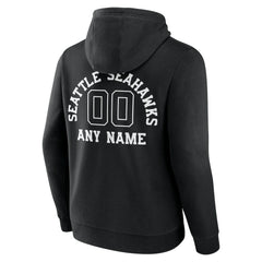 Seattle Seahawks Personalized Name & Number Pullover Hoodie Black | NFL