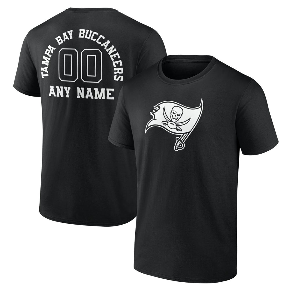 Tampa Bay Buccaneers Personalized Name & Number Monochrome T-Shirt Black | NFL