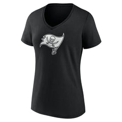 Tampa Bay Buccaneers Women's Personalized Name & Number Monochrome V-Neck T-Shirt Black | NFL