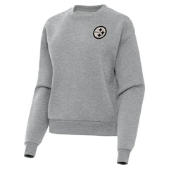 Pittsburgh Steelers Antigua Women's Victory Pullover Sweatshirt Heather Gray | NFL