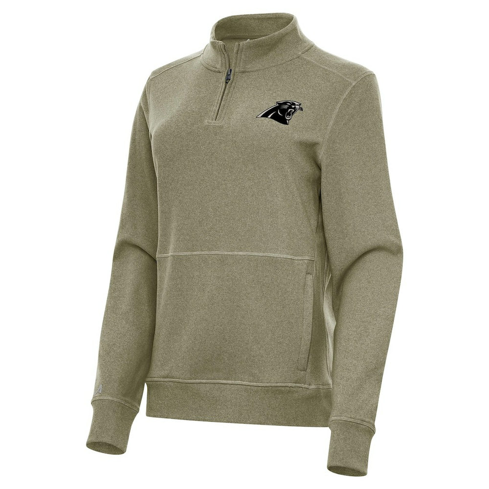 Carolina Panthers Antigua Women's Crush Quarter-Zip Top Olive | NFL